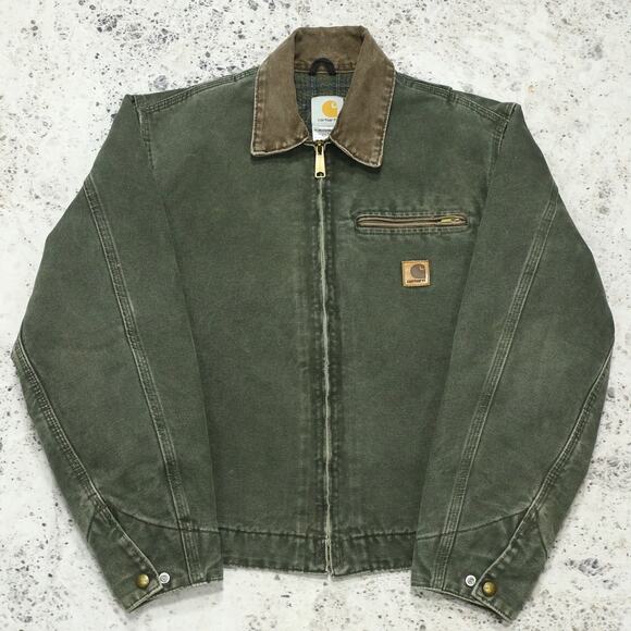 Vintage Carhartt J97 MOS Green Detroit Jacket Size Small - Picture 3 of 16